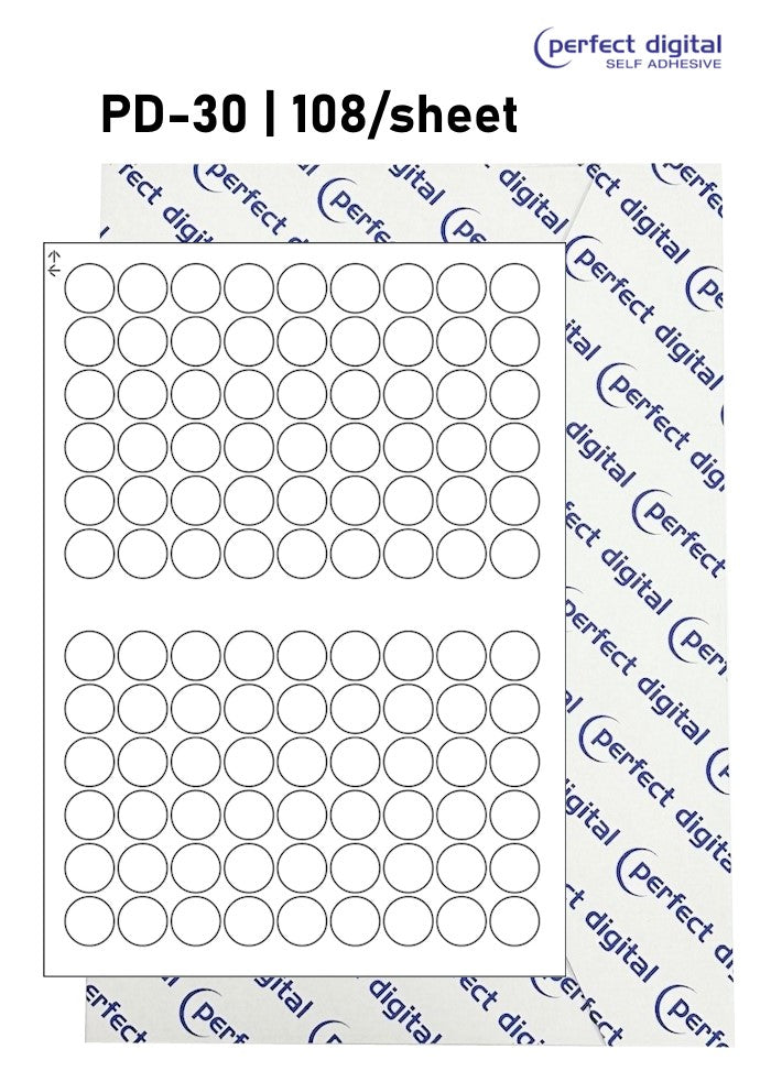 PD-30 SRA3 Digital Labels 30mm Dia Circles