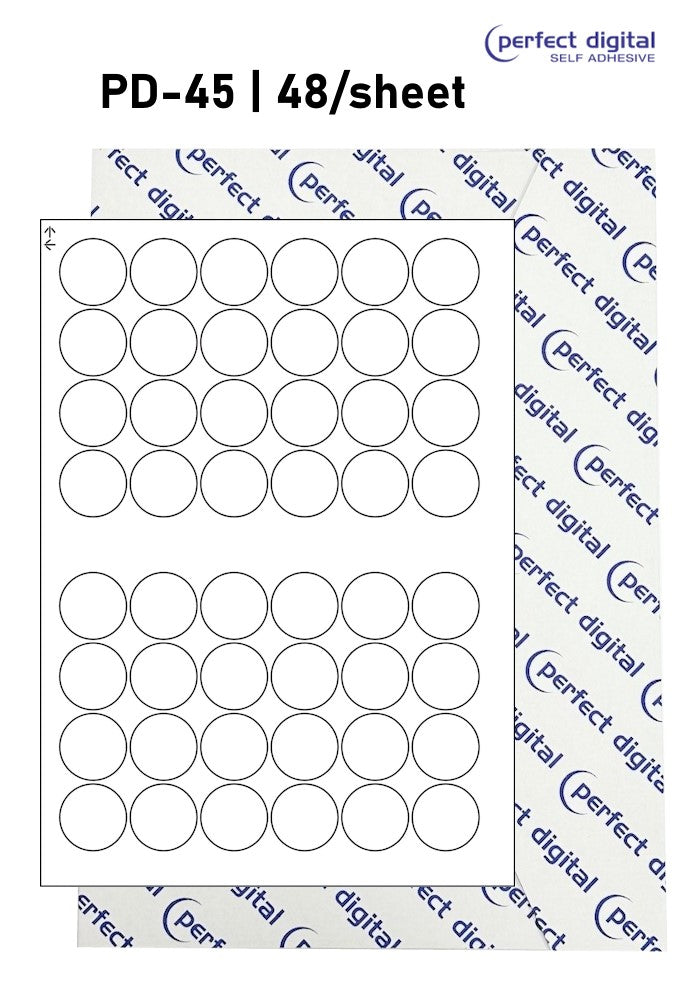 PD-45 SRA3 Digital Labels 45mm Dia Circles