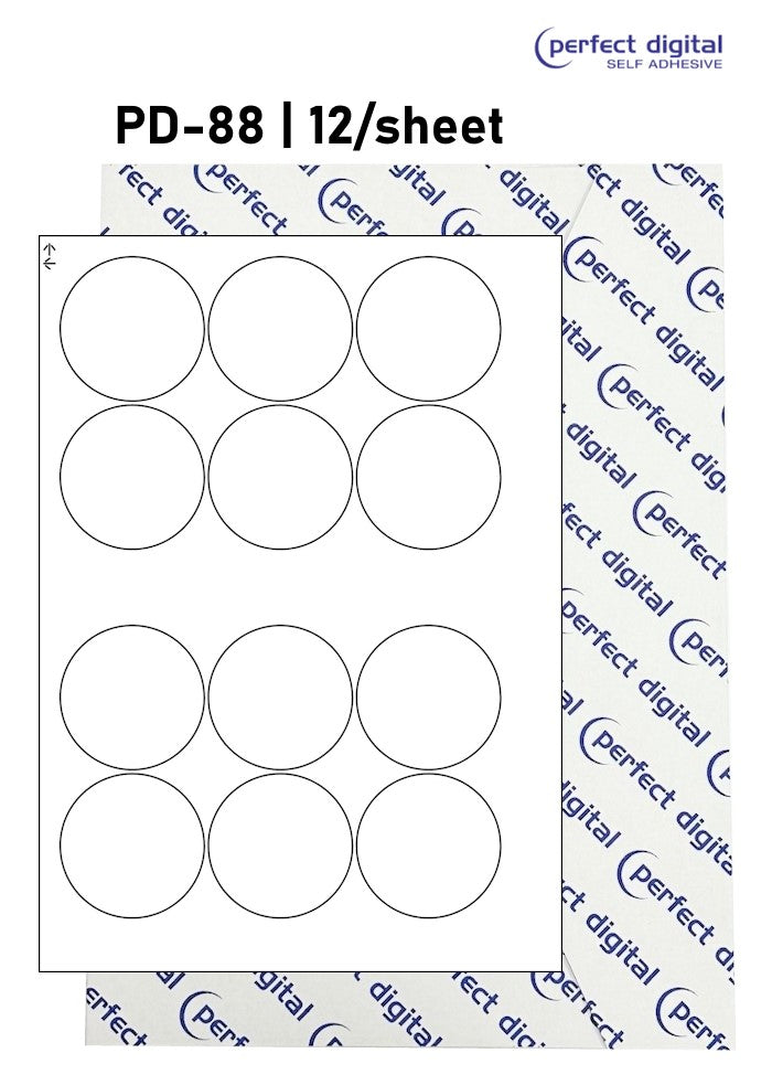 PD-88 SRA3 Digital Labels 88mm Dia Circles