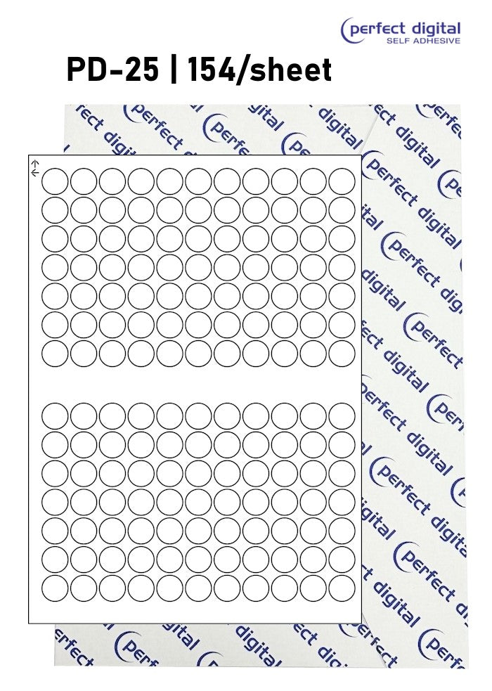 PD-25 SRA3 Digital Labels 25mm Dia Circles