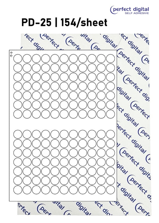 PD-25 SRA3 Digital Labels 25mm Dia Circles