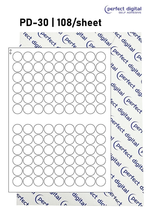 PD-30 SRA3 Digital Labels 30mm Dia Circles