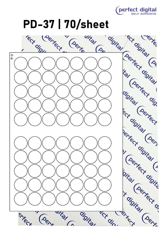 PD-37 SRA3 Digital Labels 37mm Dia Circles