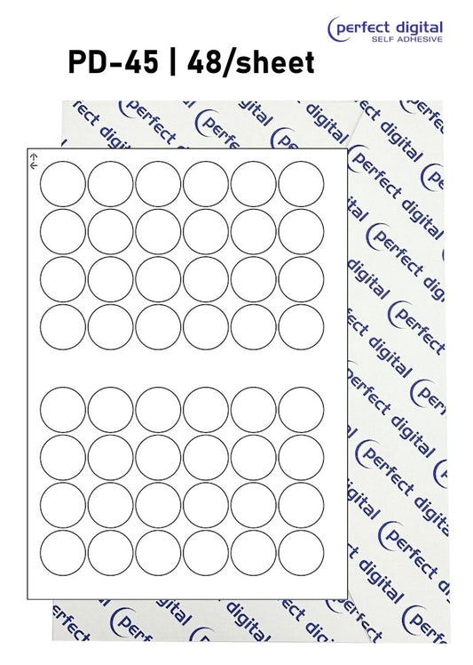 PD-45 SRA3 Digital Labels 45mm Dia Circles