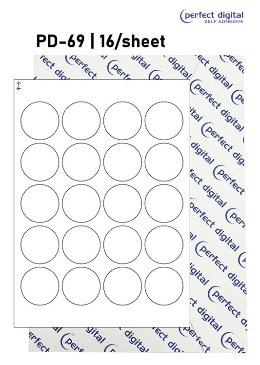 PD-69 SRA3 Digital Labels 69mm Dia Circles