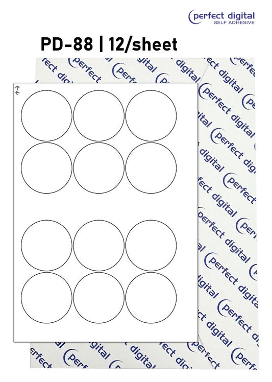 PD-88 SRA3 Digital Labels 88mm Dia Circles