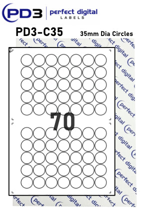 PD3-C35 SRA3 Digital Labels 35mm Dia Circles