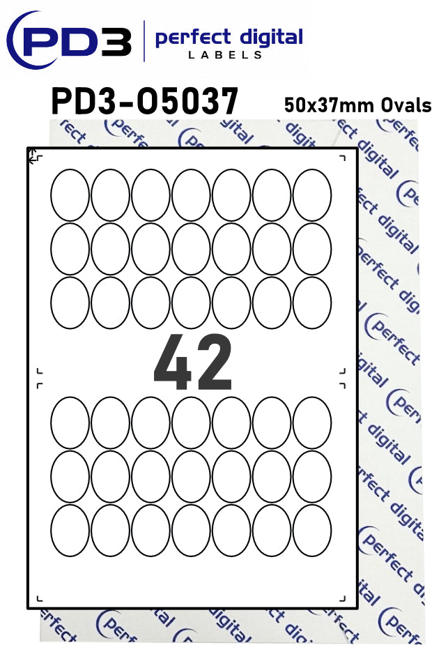 PD3-O5037 SRA3 Digital Labels 50x37mm Ovals