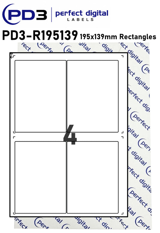 PD3-R195139 SRA3 Digital Labels 195x139mm Rectangles