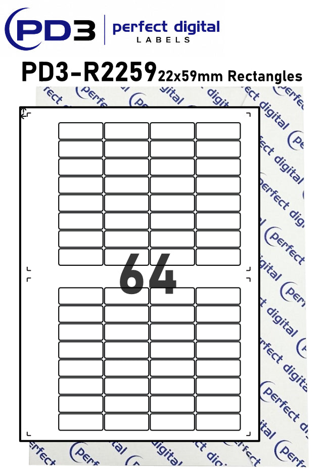 PD3-R2259 SRA3 Digital Labels 25x51mm Rectangles