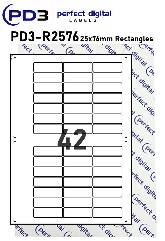 PD3-R2576 SRA3 Digital Labels 25x76mm Rectangles