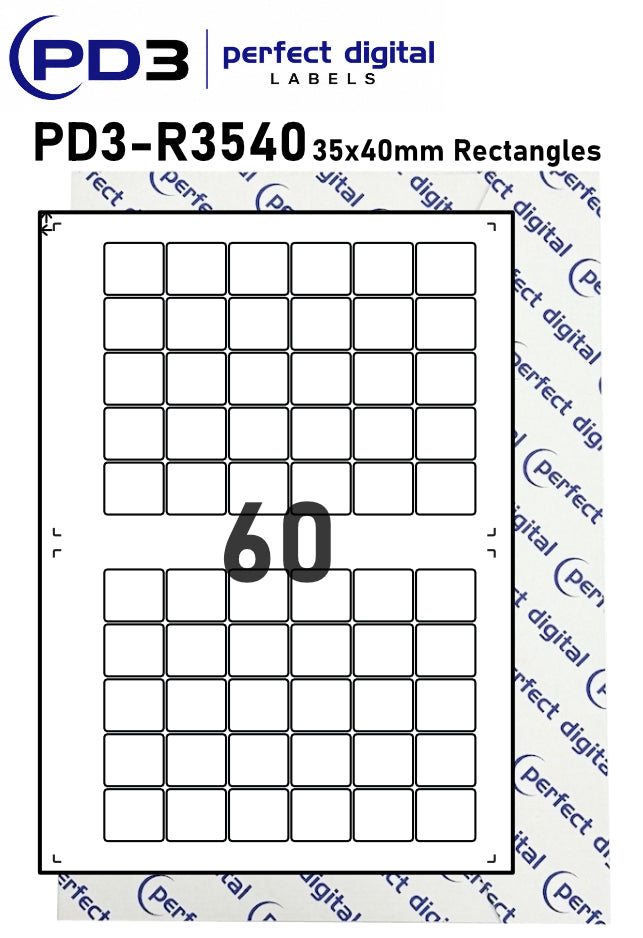 PD3-R3540 SRA3 Digital Labels 35x40mm Rectangles