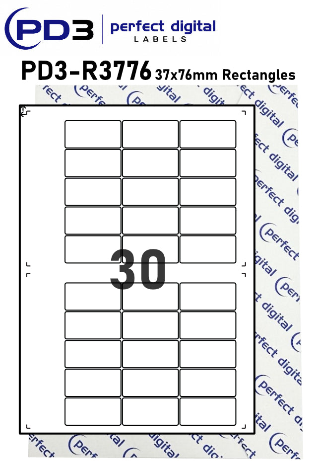 PD3-R3776 SRA3 Digital Labels 37x76mm Rectangles