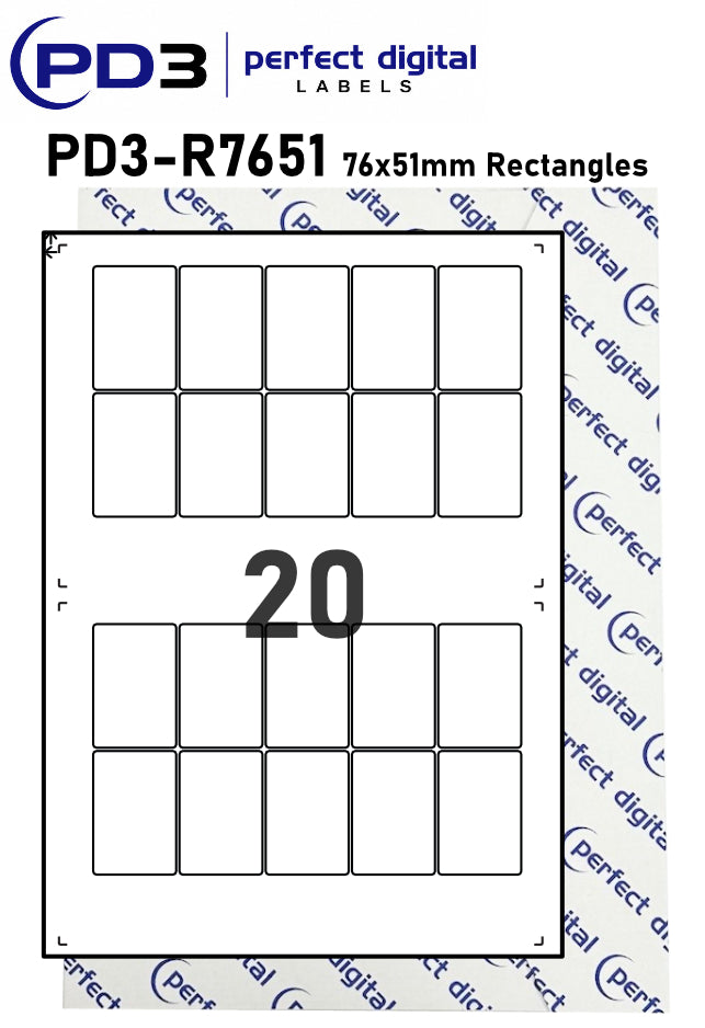 PD3-R7651 SRA3 Digital Labels 76x51mm Rectangles