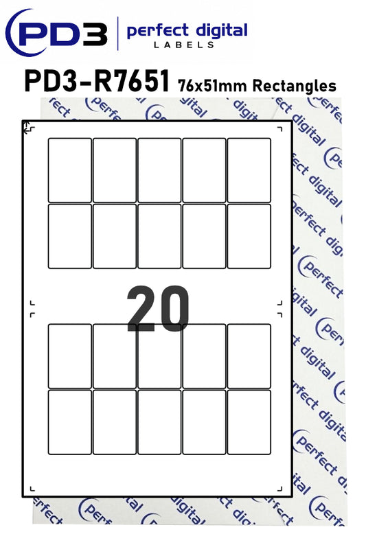 PD3-R7651 SRA3 Digital Labels 76x51mm Rectangles