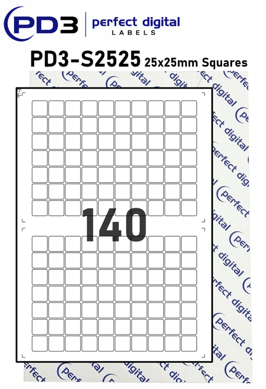 PD3-S2525 SRA3 Digital Labels 25x25mm Squares