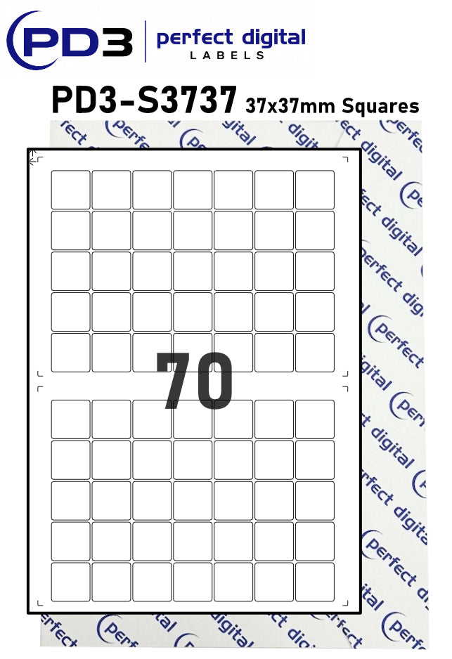 PD3-S3737 SRA3 Digital Labels 37x37mm Squares