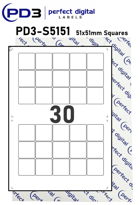 PD3-S5151 SRA3 Digital Labels 51x51mm Squares