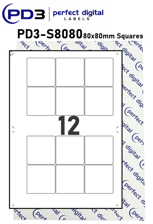 PD3-S8080 SRA3 Digital Labels 80x80mm Squares
